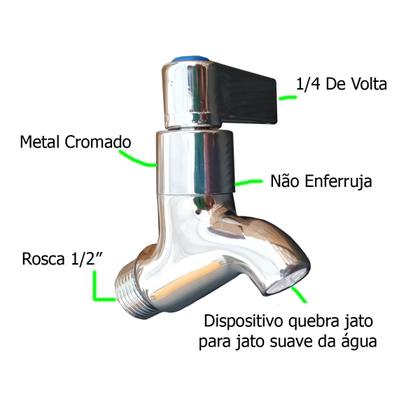 Imagem de Torneira Rosca 1/2" Para Filtro Bebedouro De Água Industrial E Residencial