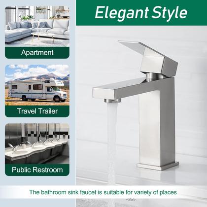 Imagem de Torneira VOTON de níquel escovado de alça única em aço inoxidável