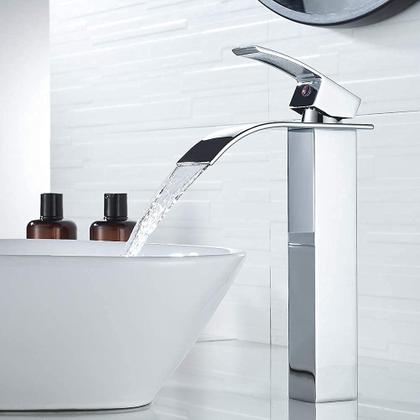 Imagem de Torneira VOTON Vessel Sink Chrome Tall Waterfall, alça única