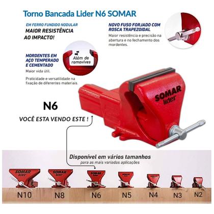 Imagem de Torno de Bancada Lider N6 10010086 SOMAR