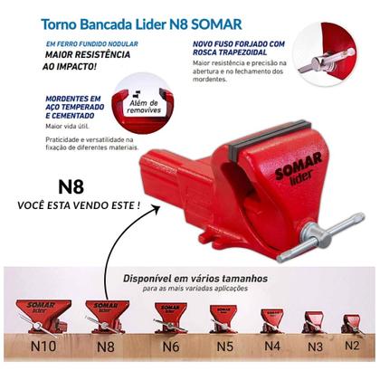 Imagem de Torno de Bancada Lider N8 10010087 SOMAR