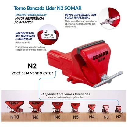 Imagem de Torno de Bancada Lider Nº2 Ref 10010082 SOMAR