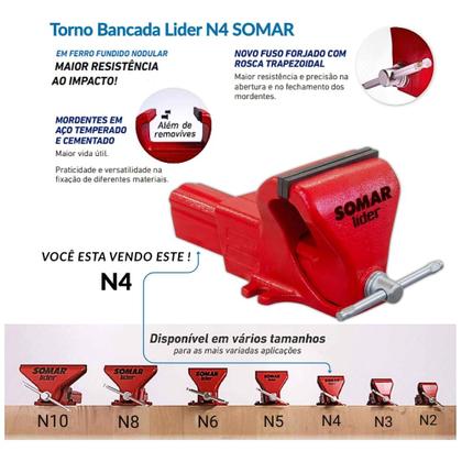 Imagem de Torno de Bancada Lider Nº4 10010084 SOMAR