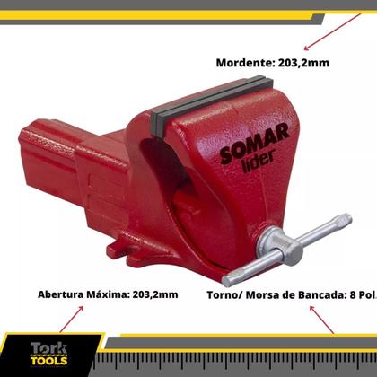 Imagem de Torno de Bancada Líder Nodular 8'' 203,2mm Somar