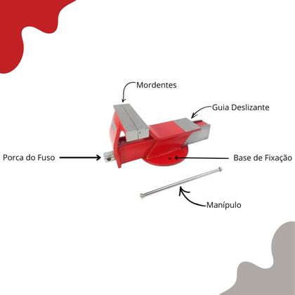 Imagem de Torno Morsa De Bancada Base Fixa 4 Polegadas