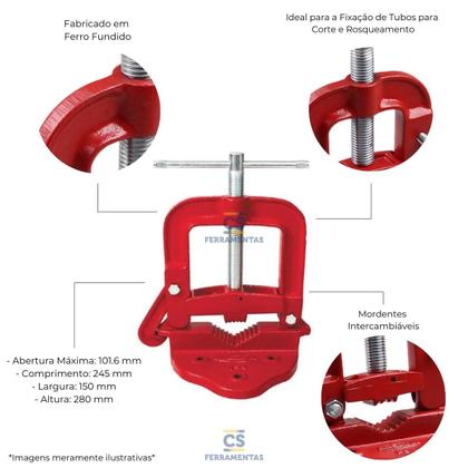 Imagem de Torno para encanador fixo n4 metalsul