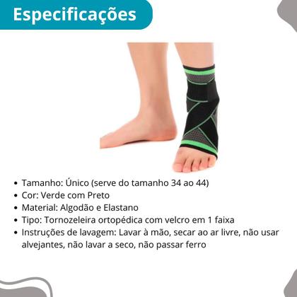 Imagem de Tornozeleira Compressão Ortopédica Ajustável Para exercício funcional