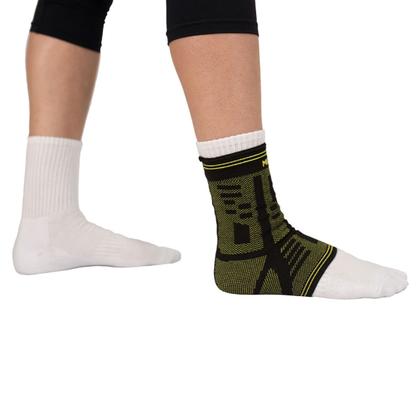 Imagem de Tornozeleira de Compressão Elástica Mercur - Preto/Verde - Tamanho G/GG