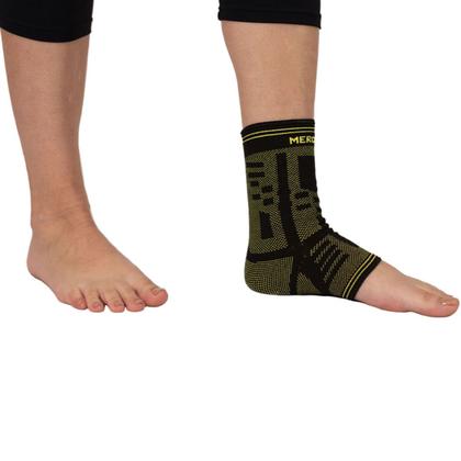 Imagem de Tornozeleira de Compressão Elástica Mercur - Preto/Verde - Tamanho G/GG