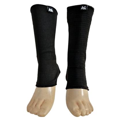 Imagem de Tornozeleira Kanxa Cano Curto Neoprene Com Elástico Segurança Para Treinos Poliéster Preto Esportes