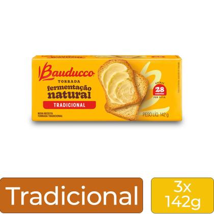 Imagem de Torrada Tradicional Bauducco Kit 3 Pacotes de 142g