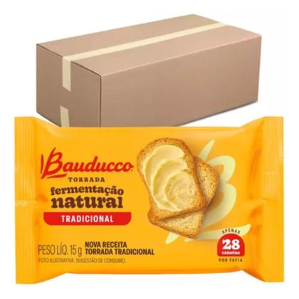 Imagem de Torrada Tradicional Salgada Bauducco Kit Com 60 Sachês 15g