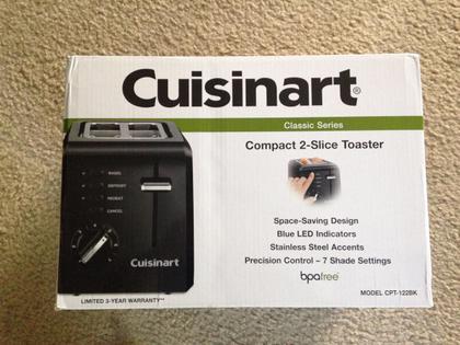 Imagem de Torradeira Cuisinart CPT-122BK de plástico compacto de 2 fatias preta