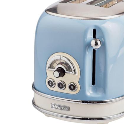 Imagem de Torradeira Elétrica Ariete 155 Vintage Azul p/ 2 Fatias 6 Níveis de Tostagem 750W 220v