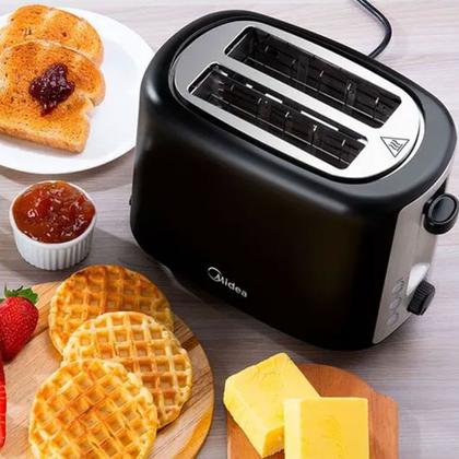 Torradeira elétrica automática quick toast midea preta 127v Imagem de Torradeira elétrica automática quick toast midea preta 127v