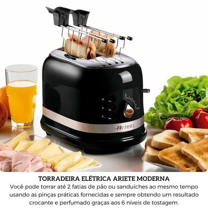 Imagem de Torradeira Elétrica Para 2 Fatias Moderna Preta 220V Ariete