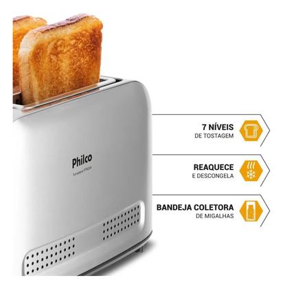 Imagem de Torradeira Philco PTR03A 7 Níveis de Tostagem 3 Funções Inox 110V