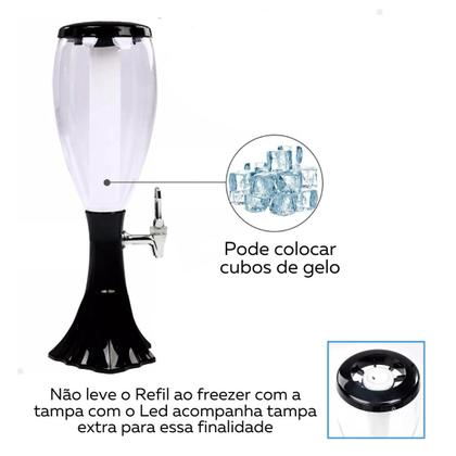 Torre Chopp Chopeira Gelado Choppeira 2,0lt Resfriador Led - MAF Imagem de Torre Chopp Chopeira Gelado Choppeira 2,0lt Resfriador Led