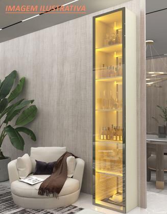 Imagem de Torre Cristaleira Uma Porta Reflecta Com Led Off White Matiz