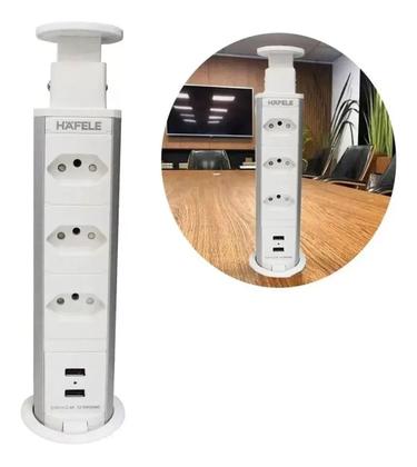 Imagem de Torre de 3 Tomadas Branco com 2 USB 20A Bivolt - Power Plug 822.91.141 Hafele