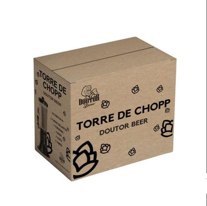 Torre De Chopp 3,5L Preta Com 2 Refil Gelante Copo Tulipa - Doutor Beer Imagem de Torre De Chopp 3,5L Preta Com 2 Refil Gelante Copo Tulipa