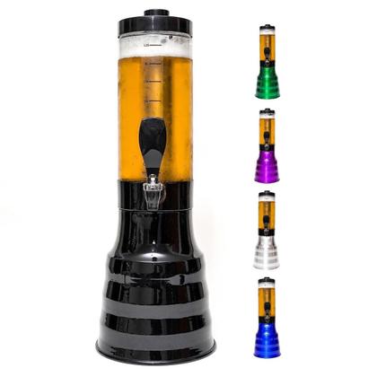 Imagem de Torre De Chopp Beer 2.2L Copo Giratório Com 3 Tubo Gelante Base De Alumínio