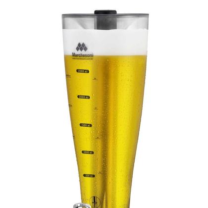 Imagem de Torre de Chopp Marchesoni MarcBeer 2,5 Litros com Sistema Giratório 360 para Autosserviço e Refil de Aço Congelante Preto