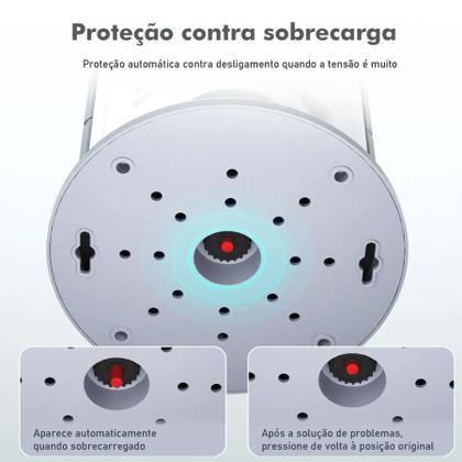 Imagem de Torre de Energia com 9 Tomadas USB Tipo-C Branco