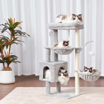Torre de Gato Heybly HCT006SW - Arranhador Cinza Imagem de Torre de Gato Heybly HCT006SW - Arranhador Cinza