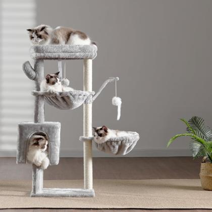 Torre de Gato Heybly HCT006SW - Arranhador Cinza Imagem de Torre de Gato Heybly HCT006SW - Arranhador Cinza