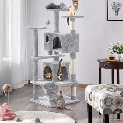 Imagem de Torre de Gato Yaheetech 137cm - com Arranhadores e Condominios