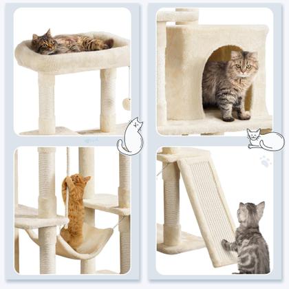 Imagem de Torre de Gato Yaheetech de 63 Polegadas com Arranhadores e Múltiplos Níveis