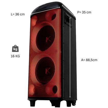 Imagem de Torre de Som Amplificada Polyvox, TWS, Full LED, 2000W, Bluetooth, Bivolt, Preto - XT-990