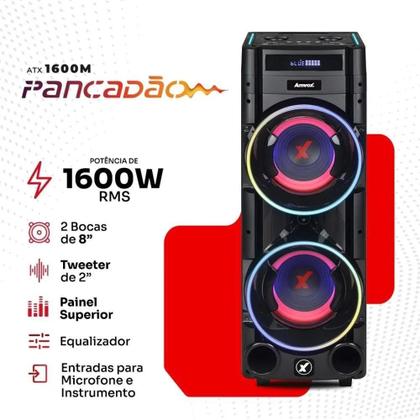 Imagem de Torre De Som Amvox Atx 2200m Pancadão 2200w Rms Bivolt