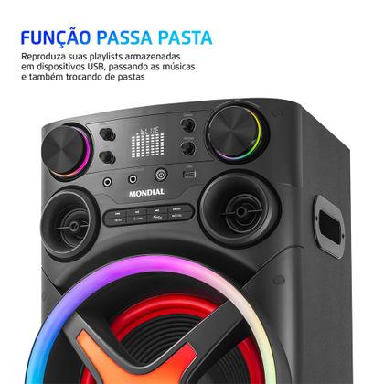 Torre de Som Mondial TM-2200 luzes Bluetooth0W RMS APP - Caixa de