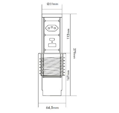 Imagem de Torre De Tomada 20A com Pistão Subida Abertura Automática para Bancada