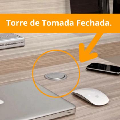 Imagem de Torre De Tomada C/ 3 Entradas 10a/20a Retratil Embutir Prata Mesa