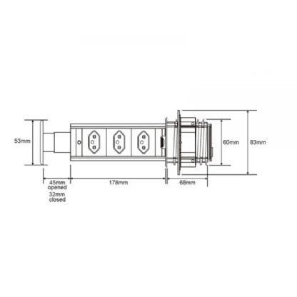 Imagem de Torre de tomada c/ 3 tomadas prata
