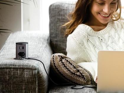 Imagem de Torre De Tomada Embutir Pop 2 Tomadas 10a Preto