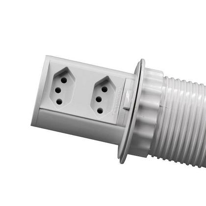 Imagem de Torre De Tomada Embutir Pop 2 Tomadas 20a Cinza