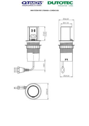 Imagem de Torre De Tomada Embutir Pop 2 Tomadas 20a Preta
