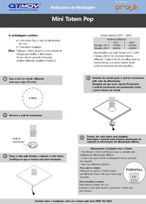Imagem de Torre De Tomada Pop Qtmov Mini Toten C/ 02 Tomadas Cinza