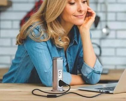 Imagem de Torre De Tomada Qtmov Multiplug Mini Toten C/ 02 10a Branca