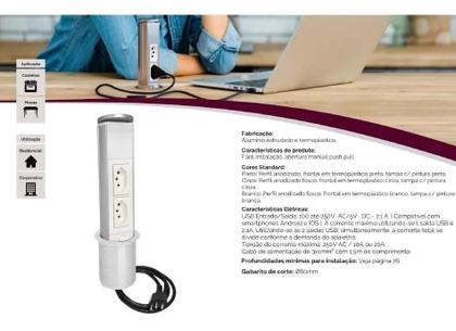 Imagem de Torre De Tomada Qtmov Multiplug Mini Toten C/ 02 10a Branca