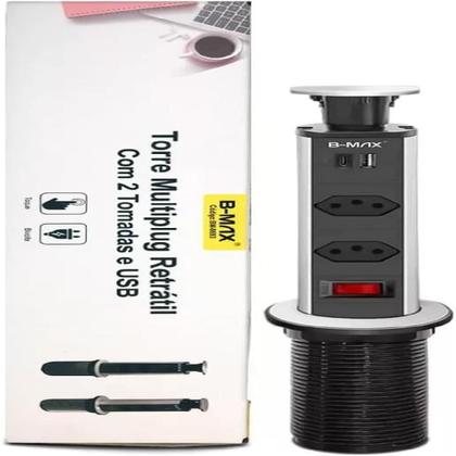 Imagem de Torre De Tomadas Multiplug com 2 tomadas Usb + Usb C