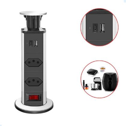 Imagem de Torre De Tomadas Multiplug com 2 tomadas Usb + Usb C