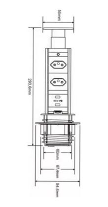 Imagem de Torre de Tomadas Multiplug com 3 Tomadas Preto
