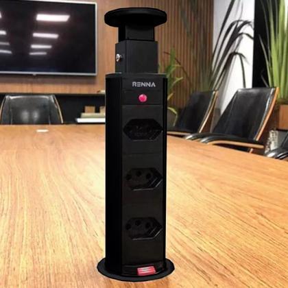 Imagem de Torre de Tomadas Multiplug com 3 Tomadas Preto