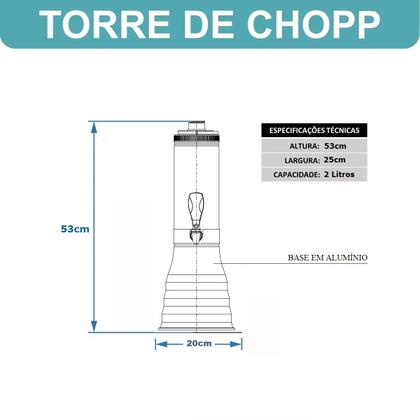 Torre Giratória Beer 2L Cerveja Chopp Copo Removível Duff - FULL SHOPP Imagem de Torre Giratória Beer 2L Cerveja Chopp Copo Removível Duff