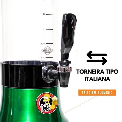 Torre Giratória Beer 2L Cerveja Chopp Copo Removível Duff - FULL SHOPP Imagem de Torre Giratória Beer 2L Cerveja Chopp Copo Removível Duff